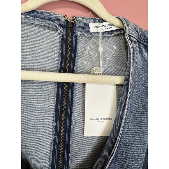 Amanda Uprichard Alabama Denim Mini Dress in Caspian Size Small - Picture 6 of 8
